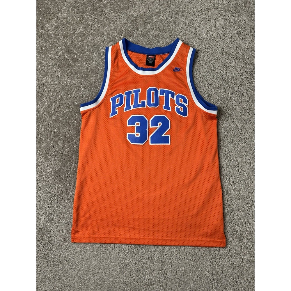 Vintage Young Jersey 90s Nike Team Pilots #32 Kidd Orange, Size XL 12-14 Years